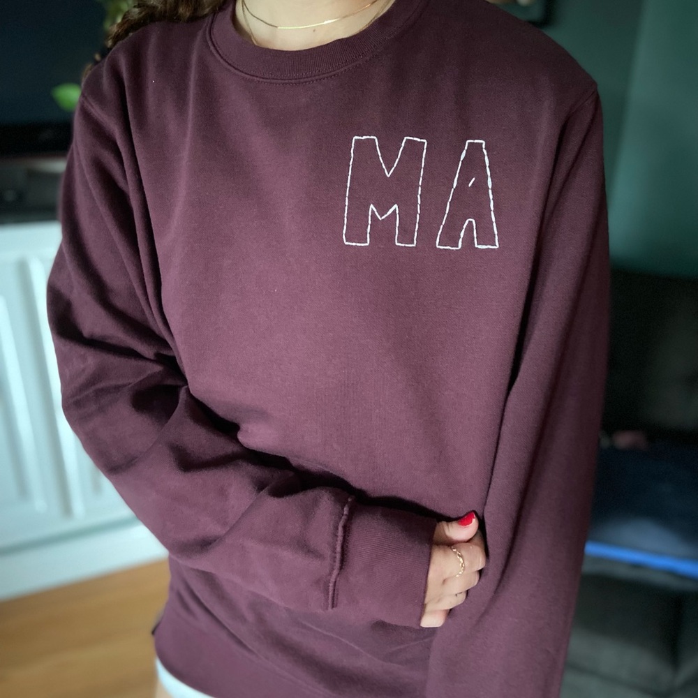 Hand Embroidered Ma Crew